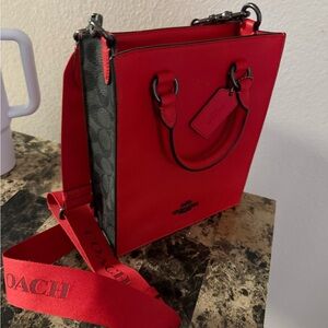 Men’s Coach Red and Black Crossbody Bag